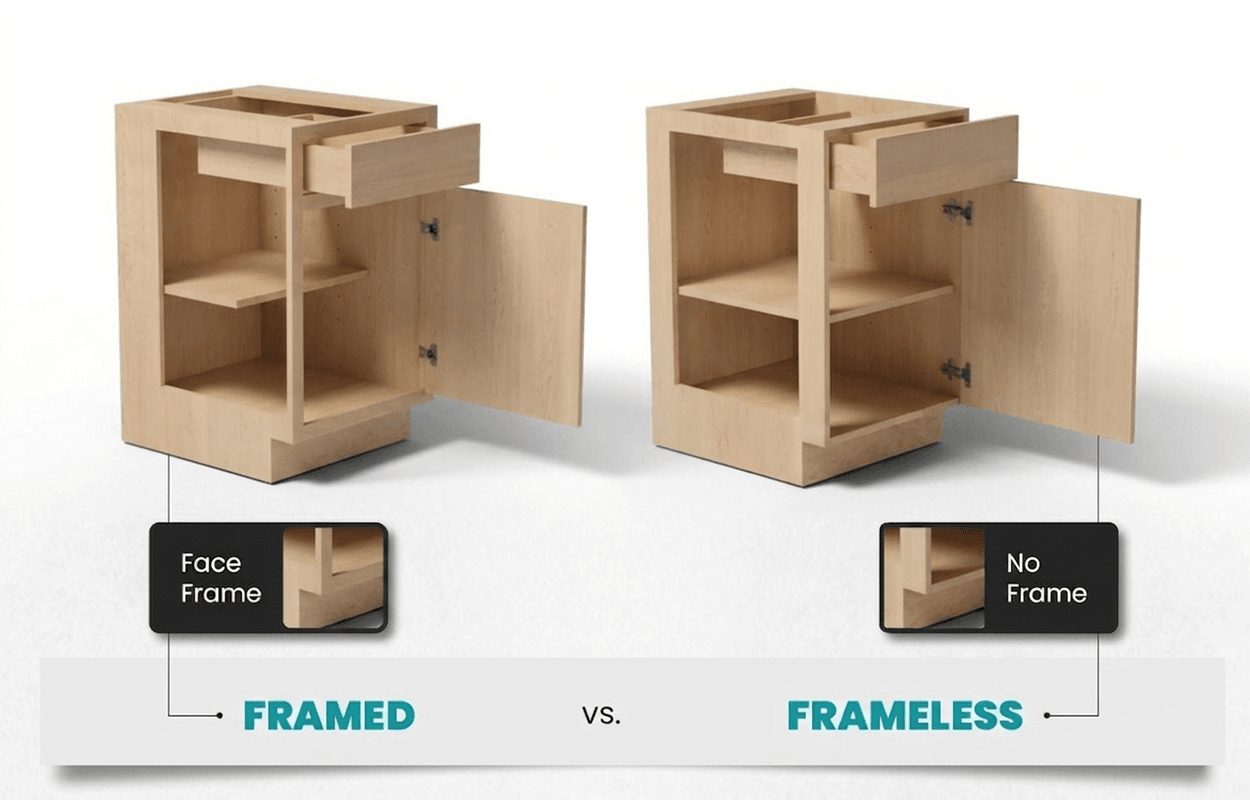 Framed vs Frameless Cabinets